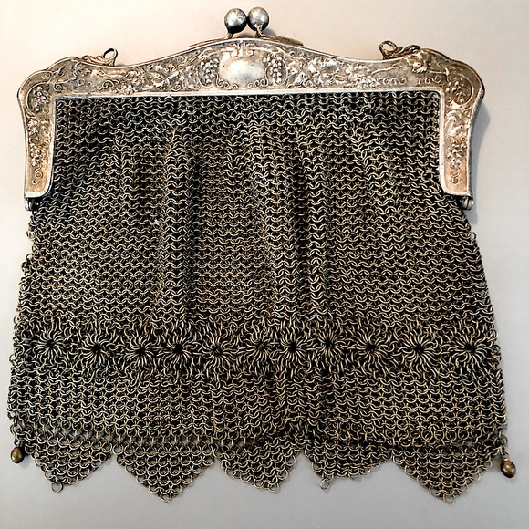 Antique Mesh Chatelaine or Evening Purse - Victorian/Edwardian Era